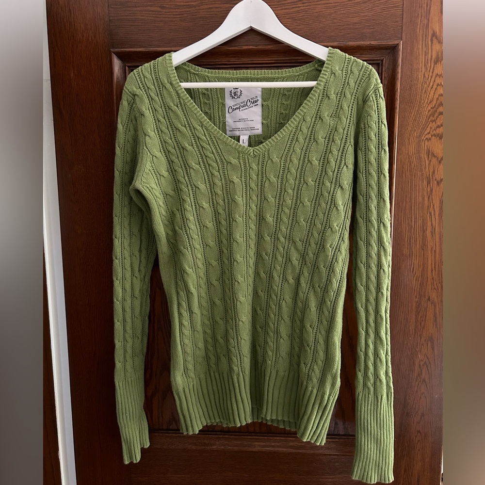 Campus Crew green knit jumper